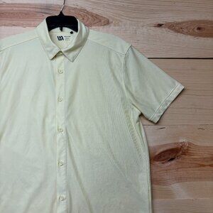 VRST Shirt Mens Medium Yellow Short Sleeve Button Up Lightweight Breathable